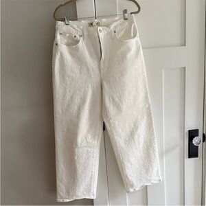 Madewell Perfect Vintage Wide Ankle Crop Off White Cream Jeans 31